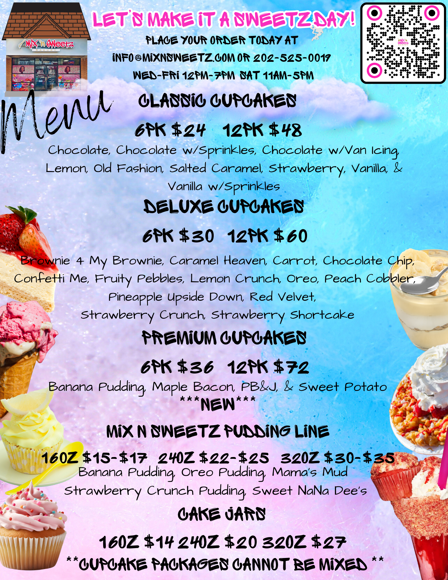 Menu 1 — Mix 'n Sweetz Bakury